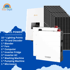 --------SunPower 2 Package--------  5kW Inverter  10KWH Lithium Battery  10 x 545W Solar Panels ROOF RACK Thunder Arrestor Cables